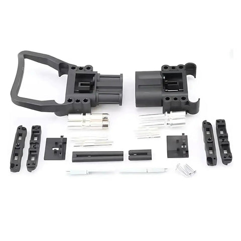 Premium Grade Heavy Duty Forklift Power Connector parts set with crimp terminals for battery wiring harness assembly.