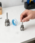 Dual Function External Pipe Threading Tool For PVC And Stainless Steel Pipes, One Half Inch And Three Quarter Inch Threader, Includes Seal Tape, Stable Cutting For DIY Home Plumbing Renovation And Construction Sites, Electric Drill Compatible. hand-held threading tool with seal tape