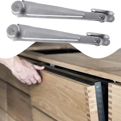 Two Pack Lid Support Hinge For Cupboards And Desk Drop Fronts Heavy Duty 10.2 Inch Iron Folding Stay For Cabinet Doors