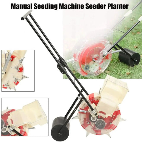 Manual Seeder With Seven Nozzles Hand Push Garden Seeder Roller Seed Spreader for Corn Beans Peanuts Precision Planting