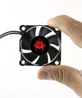 Person holding RC Car Cooling Fan Heatsink Set 25mm 30mm 35mm 40mm 45mm 50mm High Speed Beefed Up 28000RPM ESC Fan