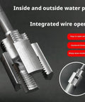 Premium 2-In-1 Internal And External Pipe Threading Tool Kit For Diy Plumbing Repairs, showing tungsten steel cutter head for pipes.