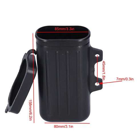 Mini Motorcycle Tool Box Kit For TW200 Trailway And DR250 Riders ABS Plastic Tool Holder with dimensions visible