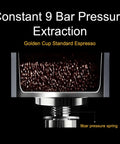 Manual Espresso Maker For On The Go Portable Coffee Machine with constant 9 bar pressure extraction detail.