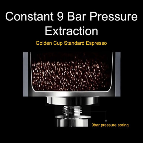 Manual Espresso Maker For On The Go Portable Coffee Machine with constant 9 bar pressure extraction detail.