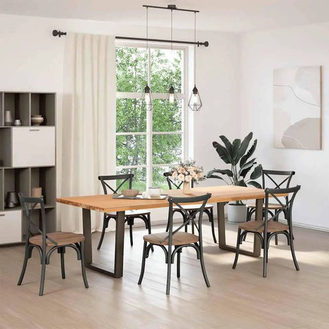 Dining room with Beefy Adjustable Dining Table Legs Set With V Shaped Steel Supports For Tables And Desks