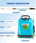Battery Powered Backpack Sprayer 5.28 Gallons 20L With Mixing System And Telescopic Wand Adjustable 78 To 101 PSI