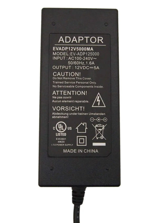 Heavy Duty 12V DC 5A Power Supply Adapter AC To DC Converter with voltage specifications and output details