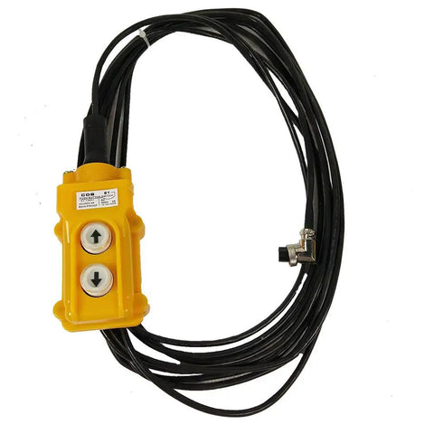 Techtongda Portable Electric Hoist Remote Controlled Winch 992Lbs Capacity 25 Ft Lift Height yellow remote control unit with cables