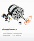 Half Horsepower Blower Fan Motor With 1075 RPM And Three Speed Settings 115 Volt Includes Ten Microfarad Capacitor 370V