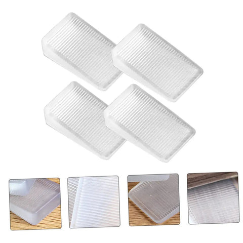 36 Pack Furniture Leveling Shims Stackable Bed Wedges Heavy Duty Table Stabilizers Ditch Wobbly Floors Fast showing ribbed PVC material.