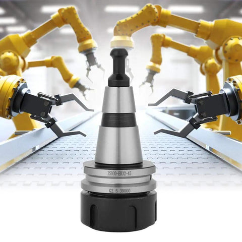 Top Shelf Precision Iso30 Er32 Balance Collet Chuck Premium Stainless Steel Tool Holder for CNC machines with robotic arms.