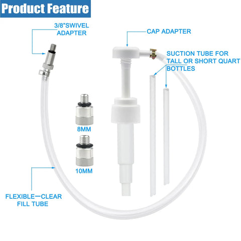 Lower Unit Gear Oil Pump For Standard Quart Bottles With 3/8 Inch Metal Swivel And 8mm And 10mm Adapters component view