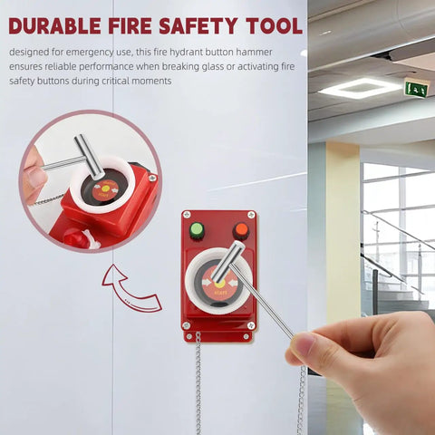 4 Pack Emergency Fire Call Point Hammers For Break Glass Buttons Safety Tools For Fire Extinguisher Boxes Portable Silver Finish