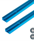 Two 36-Inch Double-Cut Universal T-Track With Pre-Drilled Mounting Holes For Woodworking Jigs And Fixtures, Great For Drill Press Tables