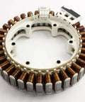 Stator Assembly For LG Washers Genuine OEM Replacement Part with rotor interaction, white circular component with copper coils