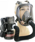 Dual Speed Rechargeable Powered Air Supplied Full Face Respirator With Long Tube Gas Mask For Paint Spraying Welding Chemicals Dust Fumes And Pesticides Industrial Grade Gear, full-face mask with hose