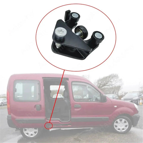 Door Hinge Set With Check Strap Limiter For DS5 2011 To 2018, shown installed on rear car door, close-up view.