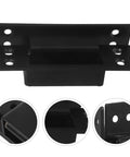 Hidden Heavy Duty Concealed Door Hinges 5 Inch Black Square Adjustable Cabinet And Bookcase Hardware shown front and side view