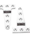 316 Stainless Steel T Shape Hinges Set For Boats And Yachts shown at angle, showcasing marine grade, heavy duty design.