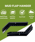 30 Inch 45 Degree Angled Spring Loaded Mud Flap Hanger Built Tough With Heavy Duty Black Powder Coated Steel, 1 Pair