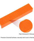 Tough As Nails Magnetic Vise Jaws 5 Inch Rubber Pad Pair Non Slip Bench Vise Protectors, precision grooved orange pad for secure grip.