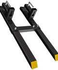 60 Inch Clamp On Pallet Forks With Adjustable Stabilizer Bar For Tractor Buckets And Skid Steers Heavy Duty 2000 Lbs Capacity Quick Attach