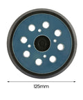 Heavy Duty 5 Inch Sanding Backing Pad With 8 Holes For Killer Dust Control fits most random orbit sanders, blue pad, 125mm diameter.