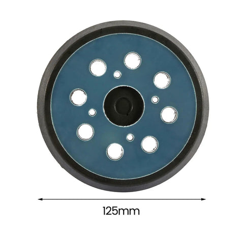 Heavy Duty 5 Inch Sanding Backing Pad With 8 Holes For Killer Dust Control fits most random orbit sanders, blue pad, 125mm diameter.