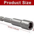 Close-up of 5/16 inch nut driver from Ten Piece Magnetic Nut Driver Set With 65mm Extension Five Sixteenth Inch And Eight Millimeter Hex Bits Quick Change Socket Holder For Electric Drills Pro Grade Durable Chrome Vanadium Steel Construction.