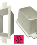 UL Listed 1-Gang Non-Metallic Outlet Box Extender Kit For Power Switch Receptacles, Adds Depth To Wall Boxes, 2 Pack