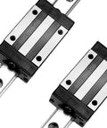 150mm Linear Sliding Rail Guide Set With 2 HGH20CA Carriage Blocks for 3D printers, CNC machines, and routers, close-up angle