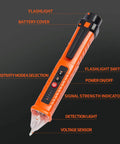 Two Pack Non Contact Voltage Tester With Live Wire Alarm And Bright LED Light, Buzzer And Flashlight, Wire Breakpoint Finder, Detects 12V To 1000V AC, Great For Home DIY And Pro Electric Work, Orange And Red, orange tester with flashlight and voltage sensor