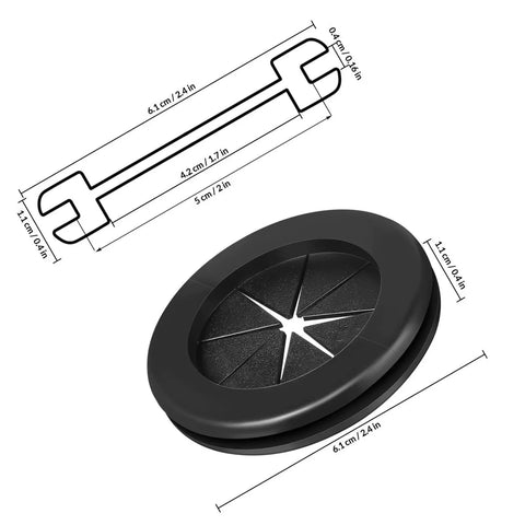 Six Pack Rubber Wire Grommet Kit With Dual Sided Design For Wear Resistant Organized Cable Management And Easy Desk Hole Covers For Home Office Wire Protection And Cord Management, 6.1cm black rubber