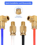 Brass push-in air line fittings with four color-coded tubes (blue, white, black, orange) for Eaton Fuller transmissions.