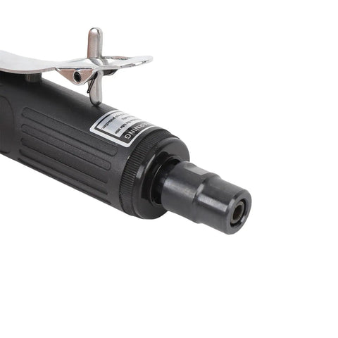 Close-up of Heavy Duty Pneumatic Die Grinder Kit with quarter inch straight shank for precise grinding and polishing.