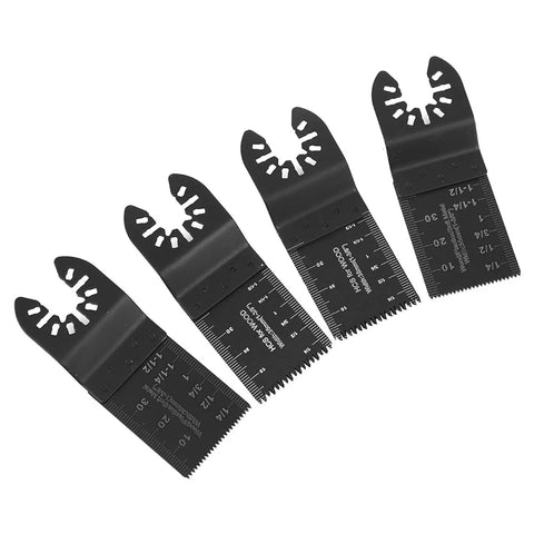 All Purpose Oscillating Tool Blades Kit, 26Pcs High Carbon Steel Universal Set blades aligned in a row