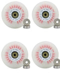 LED Light Up Inline Skate Wheels Set 62mm to 125mm with 24mm Width, 90A Hardness, 8 Bearings Included No Batteries Required Red 110mm