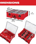 Top Shelf Tool Storage Crate Built Like A Tank For Milwaukee Packout Compatibility dimensions with clear waterproof design.