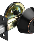 Entrance Lever Door Handle Set With Reversible Lever For Right Or Left Handed Doors Includes Single Cylinder Deadbolt