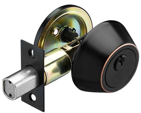 Entrance Lever Door Handle Set With Reversible Lever For Right Or Left Handed Doors Includes Single Cylinder Deadbolt