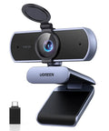 4K 30FPS Ultra HD PC Webcam With Microphone, Privacy Cover, 70 Degree Field Of View, PDAF Autofocus, USB A And USB C Plug And Play