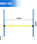 Adjustable Dog Agility Jump Hurdle for Backyard Obstacle Course Portable Training Bar dimensions 43x45 inches
