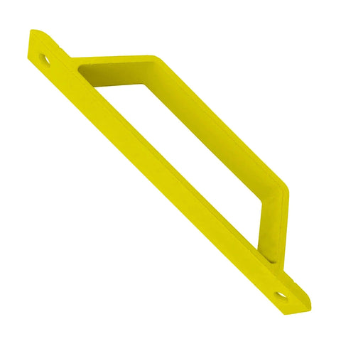 Multi Purpose Aluminum Door Handle And Cabinet Pull Knob In Yellow Slim Lightweight Design For Indoor And Outdoor Use, shown angled view