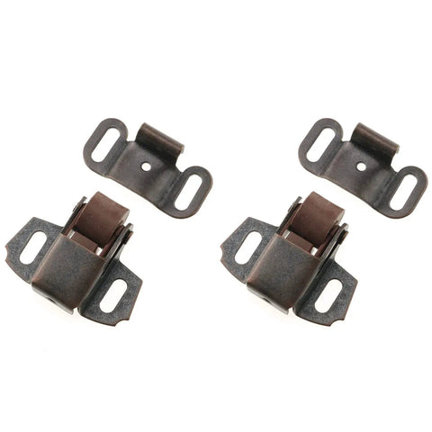 Slick Spring Loaded Roller Cabinet Latch, Beefy Copper Vintage Furniture Catch, smooth roller mechanism with mounting holes, 4 pack.