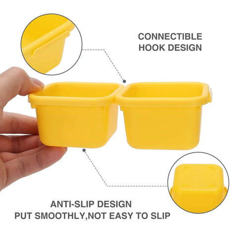 42 Pack Tool Box Organizer Tray Dividers Fit Rolling Tool Cart And Workbench Drawers Store Hardware Screws Nuts Bolts Securely In A Hella Neat Yellow Layout That Kicks Workspace Chaos To The Curb - close-up of yellow tool tray dividers with hook design.