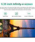 Unlocked 3G Android Smartphone Comes With Dual Sim And A Crisp 6.35 Inch Hd Display showing Eiffel Tower at sunset.