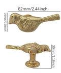 Gold Bird Cabinet Knobs Set Of 2 For Cupboard Doors And Drawers, Vintage Zinc Alloy Handles, Single Hole Pulls For Bedroom, Kitchen, Dresser, Home Decor, Cute Bird Design With Lasting Durability. 62mm x 25mm gold bird cabinet knob, zinc alloy single hole pull