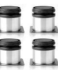 Adjustable Stainless Steel Round Furniture Feet Set Of 4 for DIY cabinets, tables, shelves, sofas, silver and black, height adjustable
