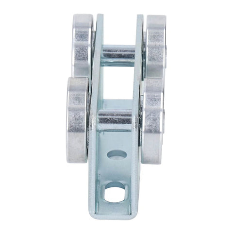 Front view of Heavy Duty Sliding Door Trolley With Alloy Steel Bearing for ultra smooth glide, noiseless operation, corrosion resistant built.